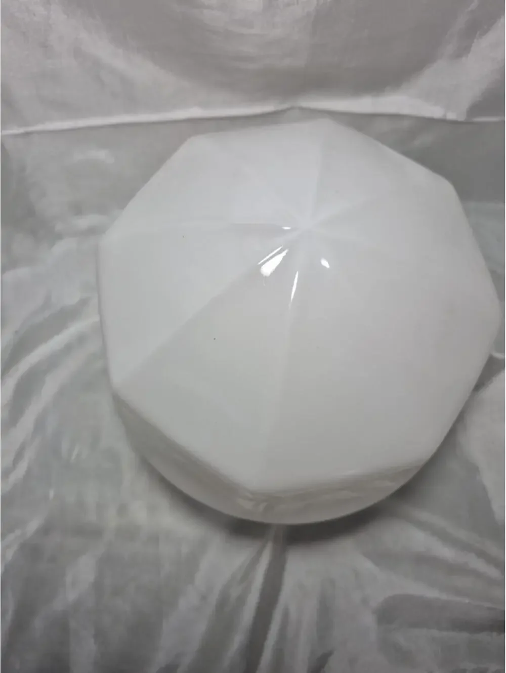 Vintage 1930s ART DECO Milk Glass Octagonal Ceiling Light Shade Globe 3 7/8